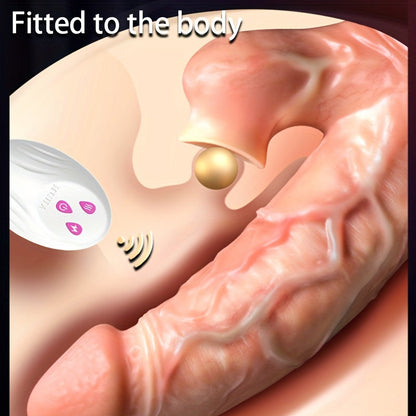 Realistic Male Dildo Vibration Toy with Heating and Remote Control - Suitable for Female Pleasure