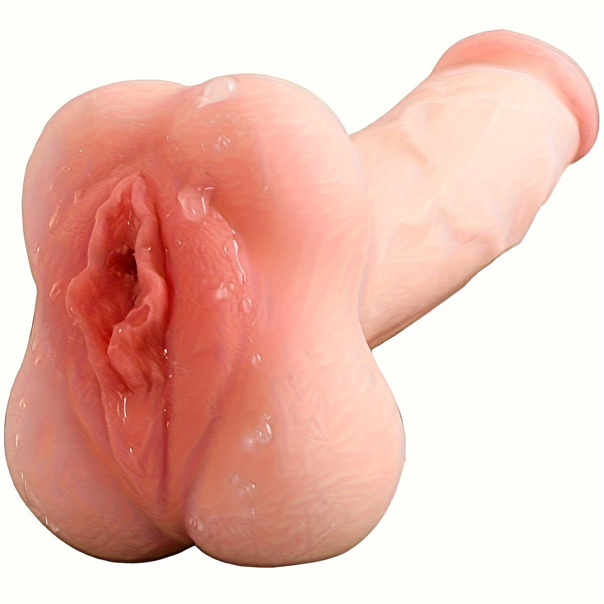 2 In 1 Dildo Realistic Vagina Pocket Pussy Masturbator Adult Sex Toys. Unisex Masturbators Dildos Ass Sex Toy With Vivid Penis Sleeve Extender For Male Women Couple