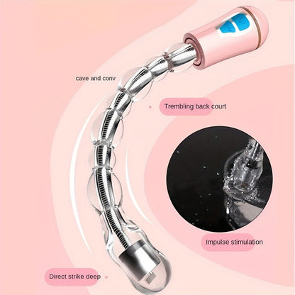Vibrating Anal Plug 12-Speed Rechargeable Bendable Vibrating Anal Beads Arbitrarily Curved Anal Play Sex Toys