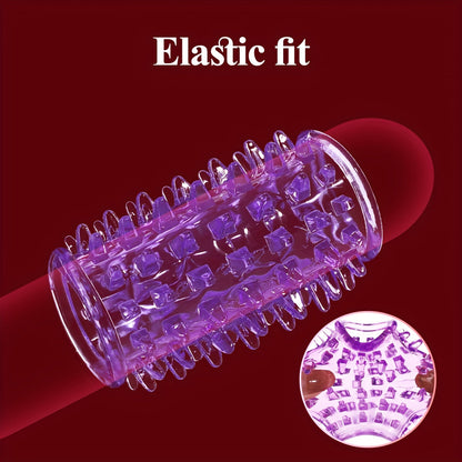 2.72-inch Purple Penis Sleeve. Waterproof and Skin-friendly TPE Material. Prickly Texture Design. Physical Sensitivity Reduction. Enhances Erection. Delay Ejaculation Lasting Ring. Sex Toys for Men or Couples.