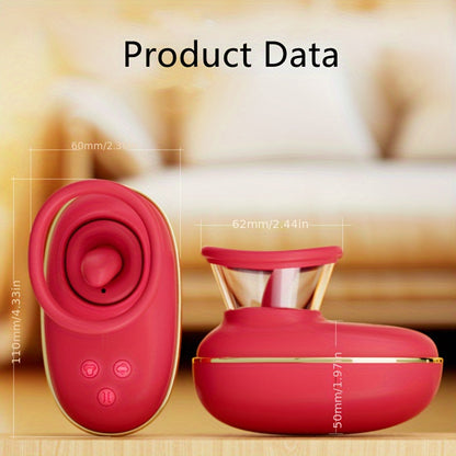 Rose Massager, 9 Frequency Vibration. 9 Frequency Tongue Licking. 3 Frequency Sucking. Adult Female Masturbation Sex Toy