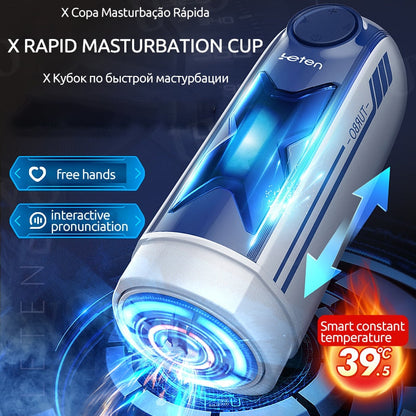 Leten Men's Sex Machine Masturbator Automatic Voice Interactive Masturbator Intelligent Constant Temperature Penis Exerciser