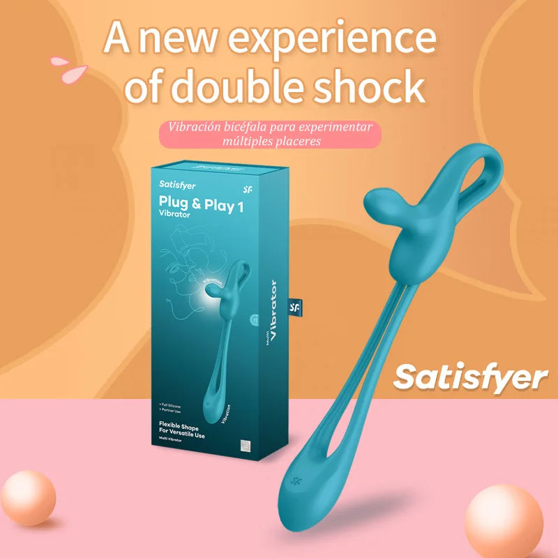 Satisfyer 2-in-1 Multifunctional Couple Sex Toy: Anal Butt Plug Vibrator, Delayed Ejaculation Cock Ring, Female Clit Vibrator