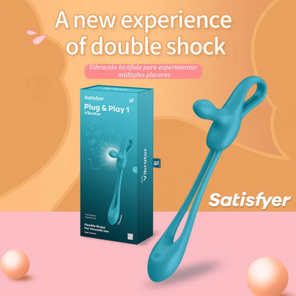 Satisfyer 2-in-1 Multifunctional Couple Sex Toy: Anal Butt Plug Vibrator, Delayed Ejaculation Cock Ring, Female Clit Vibrator